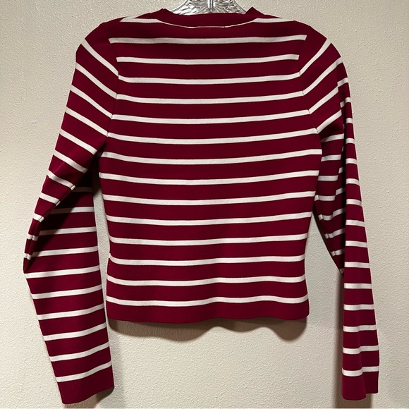 New Happily Grey Long Sleeve Ribbed Striped top Large - Picture 3 of 5